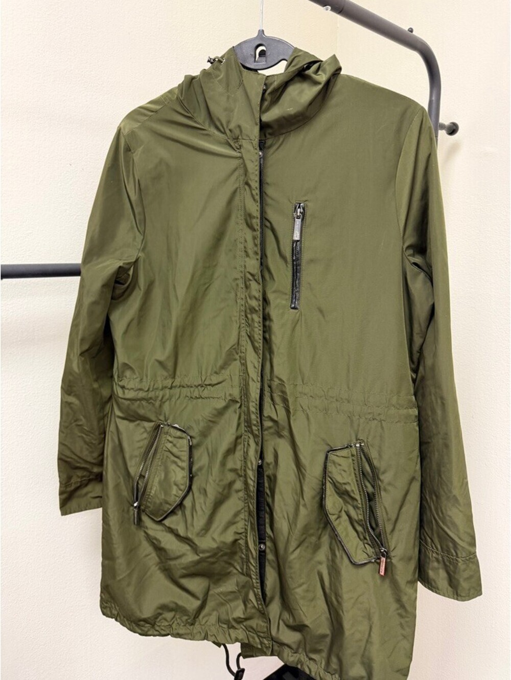 Michael Kors Women’s M Olive Green Hooded Utility Rain Jacket Coat